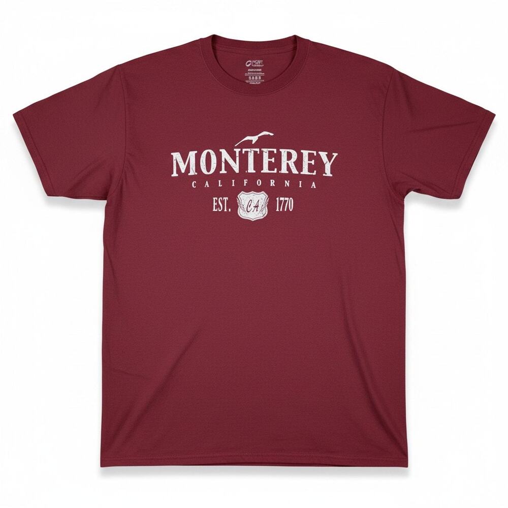 Monterey California Maroon Souvenir T-Shirt Men's XL Big Little Lies Travel